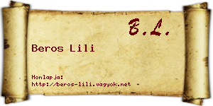Beros Lili névjegykártya